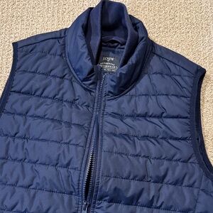 J. Crew Mens XS, Quilted Navy Puffer Vest Zip Front, Zip Side pockets